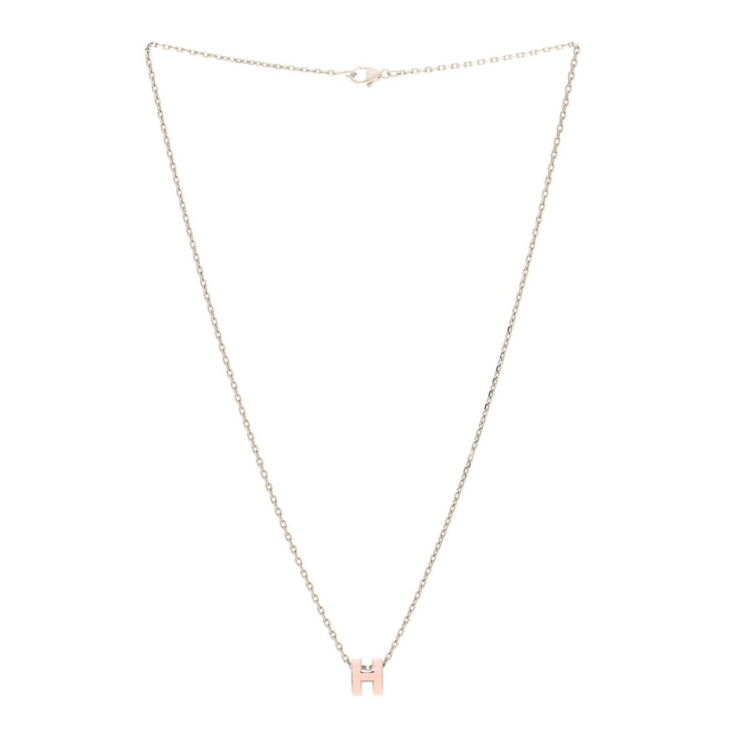 Palladium Mini Pop H Pendant Necklace Rose Dragee
