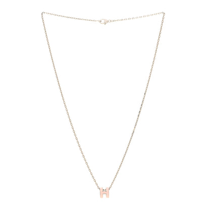 Hermes Palladium Mini Pop H Pendant Necklace Rose Dragee 3 of 6