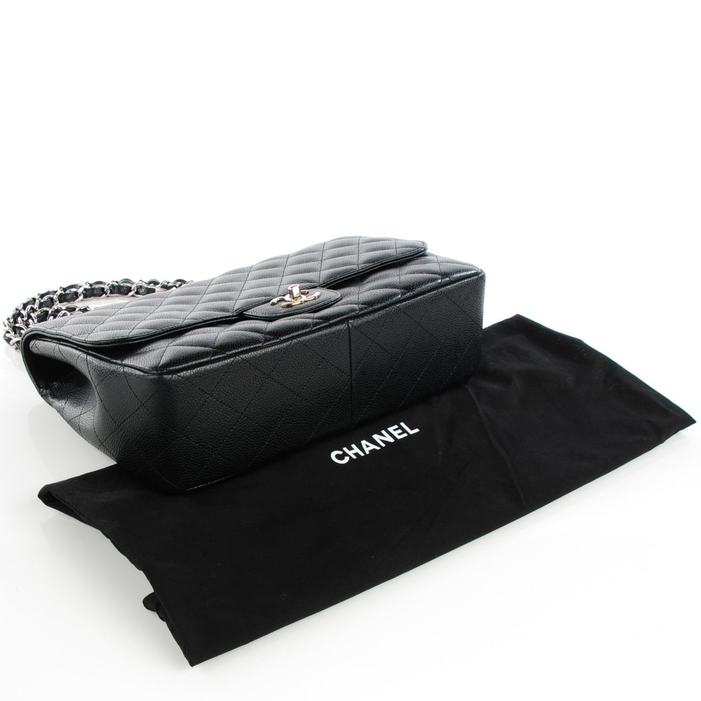 Caviar Quilted Jumbo Single Flap Black