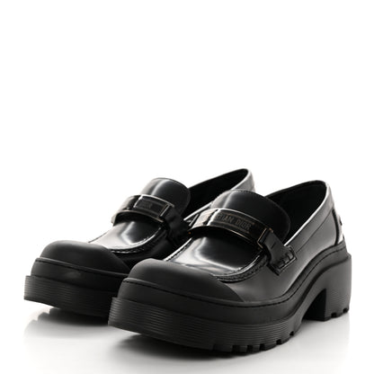 Christian Dior Brushed Calfskin Dior Code Lug Sole 15mm Loafers 38 Black 3 of 9