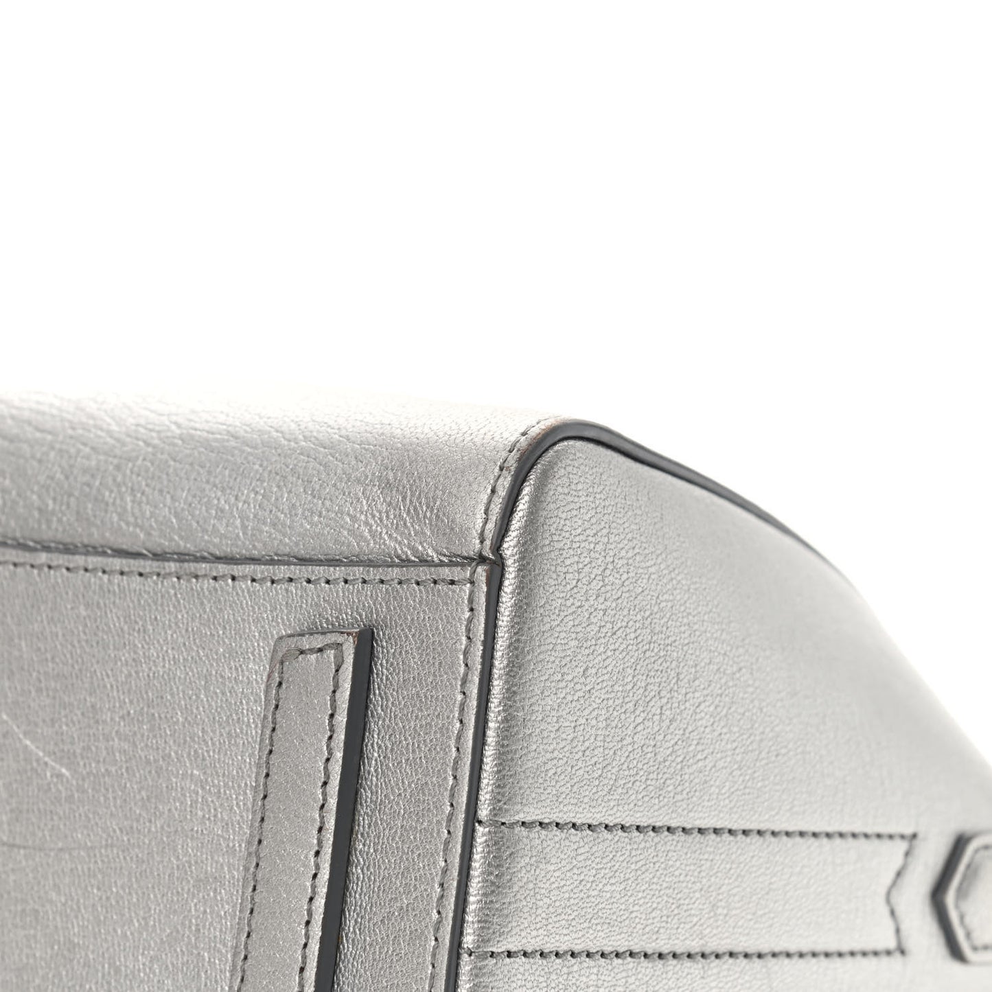 Metallic Sugar Goatskin Mini Antigona Silver