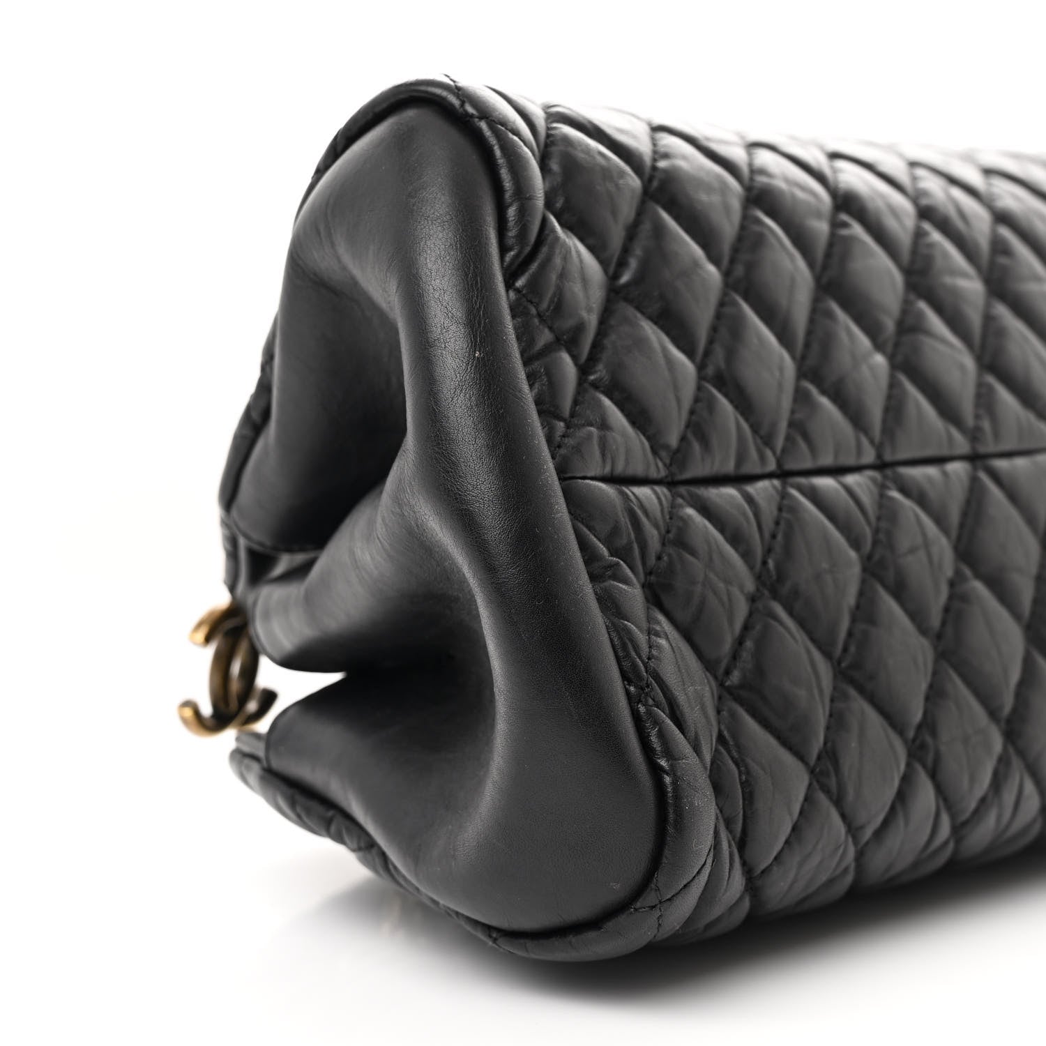 Chanel Aged Calfskin Quilted Medium Just Mademoiselle Black 9 of 11