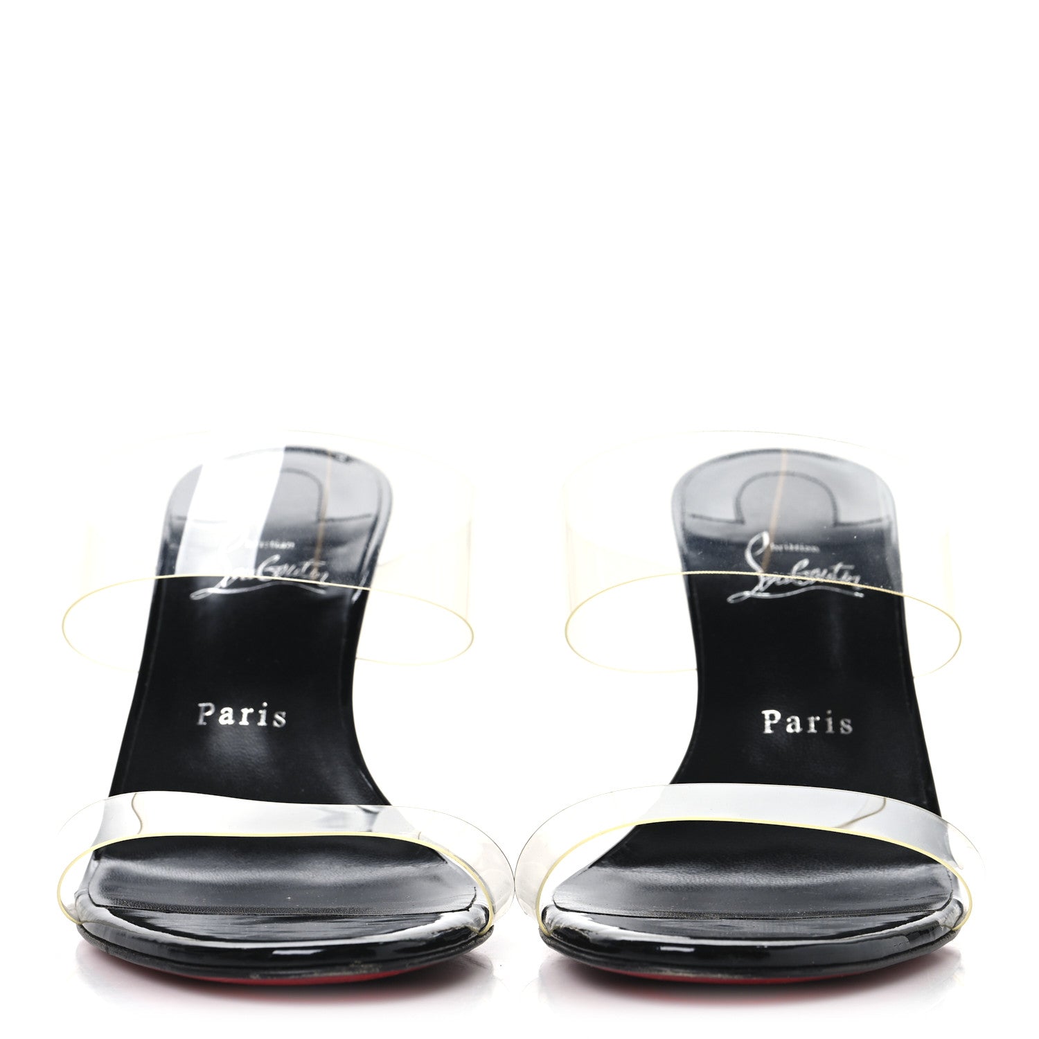 Christian Louboutin Patent PVC Just Nothing 85 Slide Sandals 40 Black 3 of 8