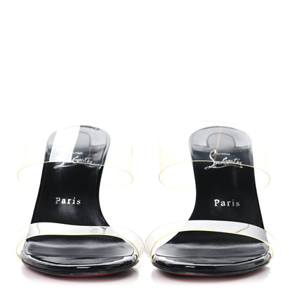 Christian Louboutin Patent PVC Just Nothing 85 Slide Sandals 40 Black 3 of 8