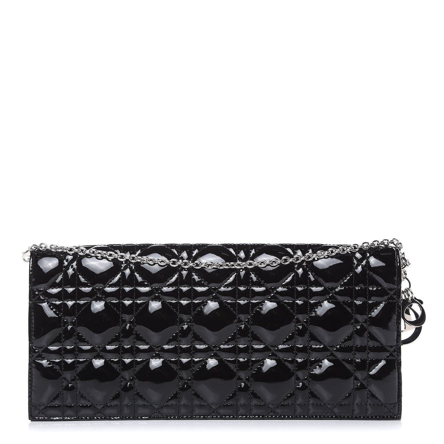 Patent Cannage Lady Dior Convertible Clutch Black