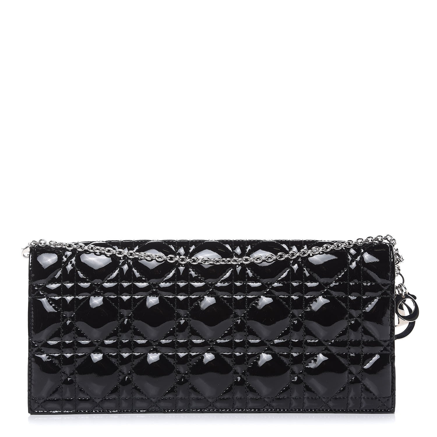 Christian Dior Patent Cannage Lady Dior Convertible Clutch Black 1 of 10