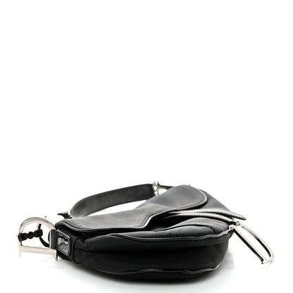 Christian Dior Canvas Patent Calfskin Saddle Bag Black 3 of 19