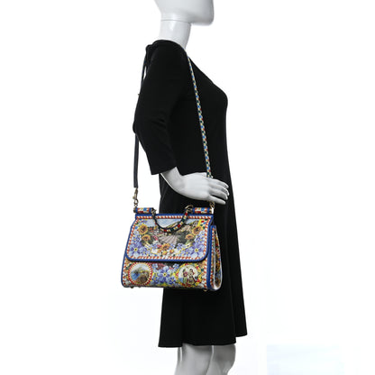 Dolce & Gabbana Dauphine Majolica Print Medium Miss Sicily Satchel Multicolor 2 of 8