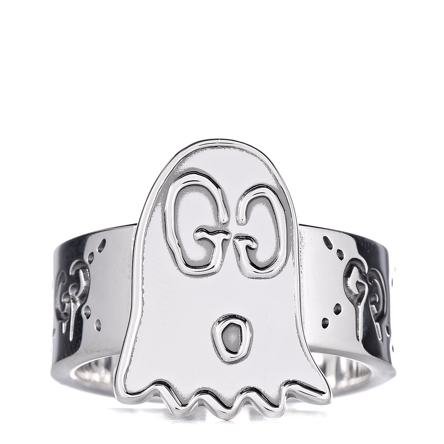 Gucci Sterling Silver GucciGhost Ring 62 10 1 of 8