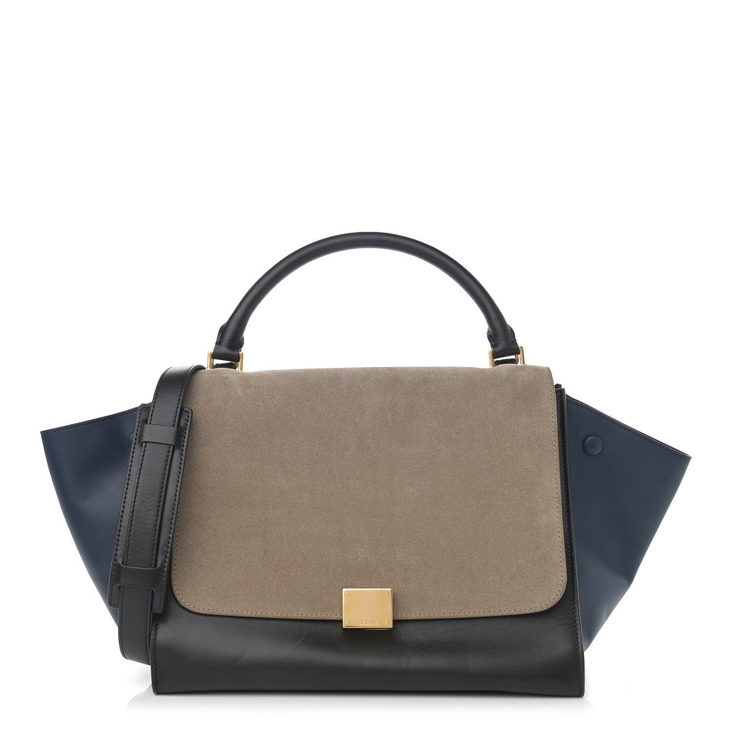 Celine Calfskin Suede Medium Tri-Color Trapeze Grey 1 of 13
