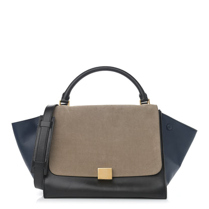 Celine Calfskin Suede Medium Tri-Color Trapeze Grey 1 of 13