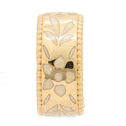 Gucci 18K Yellow Gold Enamel Blooms Single Ear Cuff Earring White 1 of 7