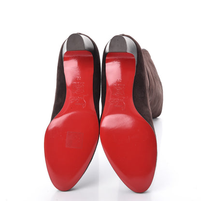 Christian Louboutin Suede Bourge 50 Tall Boots 38 Brown 5 of 9