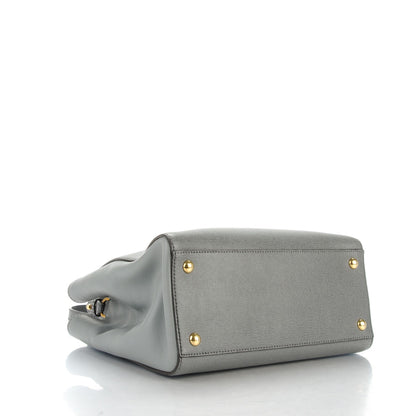 Fendi Vitello Elite Petite 2Jours Tote Grigio Grigio Chiaro 4 of 8