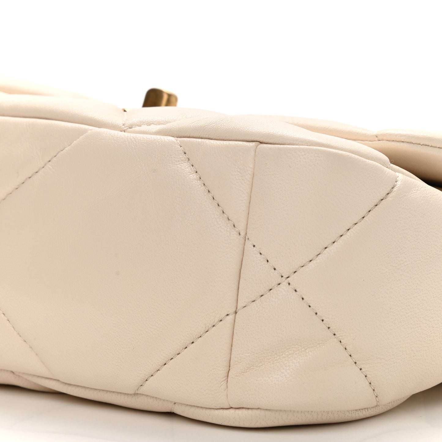 Lambskin Quilted Medium Chanel 19 Flap Light Beige