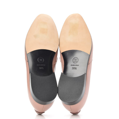Chanel Glazed Calfskin Logo Slip On Loafers 38.5 Light Pink 5 of 9