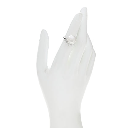 Mikimoto Platinum Diamond South Sea Cultured Pearl 12mm Cocktail Ring 49 5 2 of 5