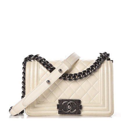 Chanel Lambskin Quilted Small Boy Flap Ivory 1 of 14