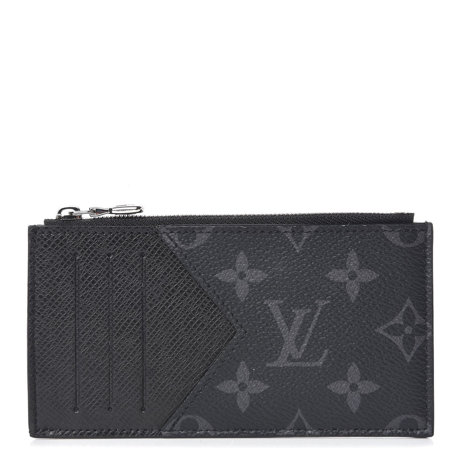 Louis Vuitton Monogram Eclipse Taiga Coin Card Holder 1 of 7