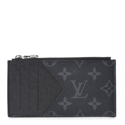 Louis Vuitton Monogram Eclipse Taiga Coin Card Holder 1 of 7