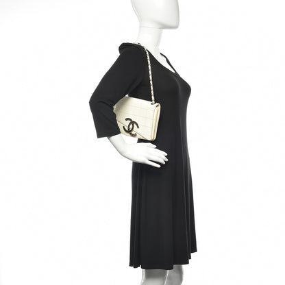 Chanel Patent Square Stitched CC Flap Clutch White 2 of 21