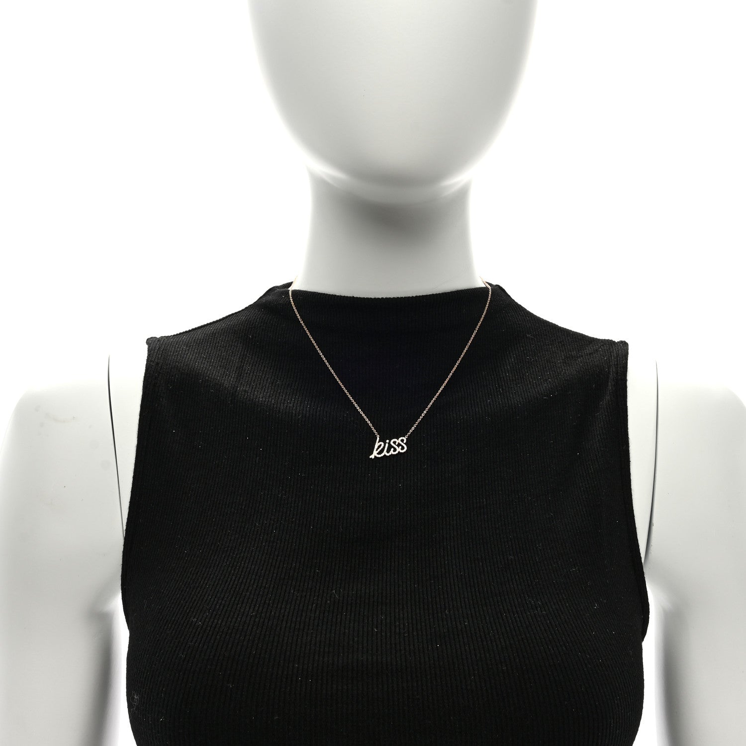 Tiffany 18K Rose Gold Diamond Paloma's Graffiti Kiss Pendant Necklace 3 of 4