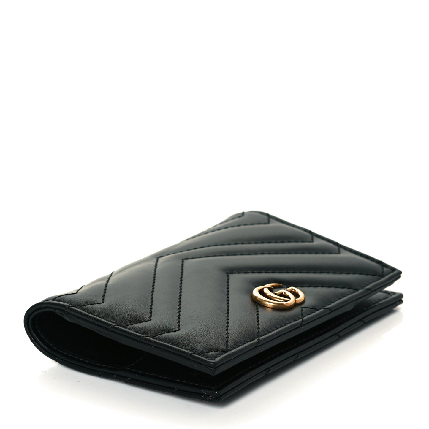 Calfskin Matelasse GG Marmont Passport Case Black