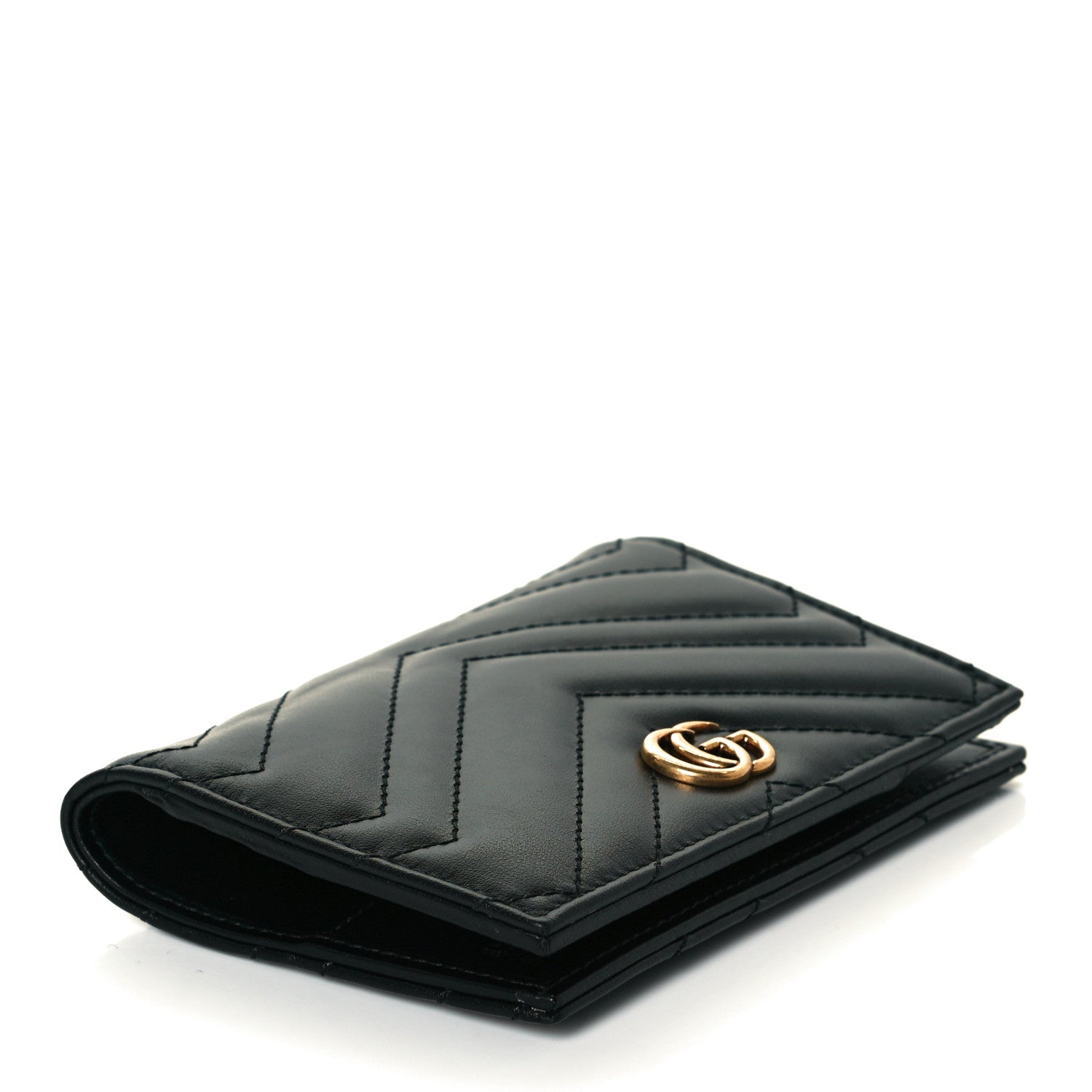 Gucci Calfskin Matelasse GG Marmont Passport Case Black 4 of 8