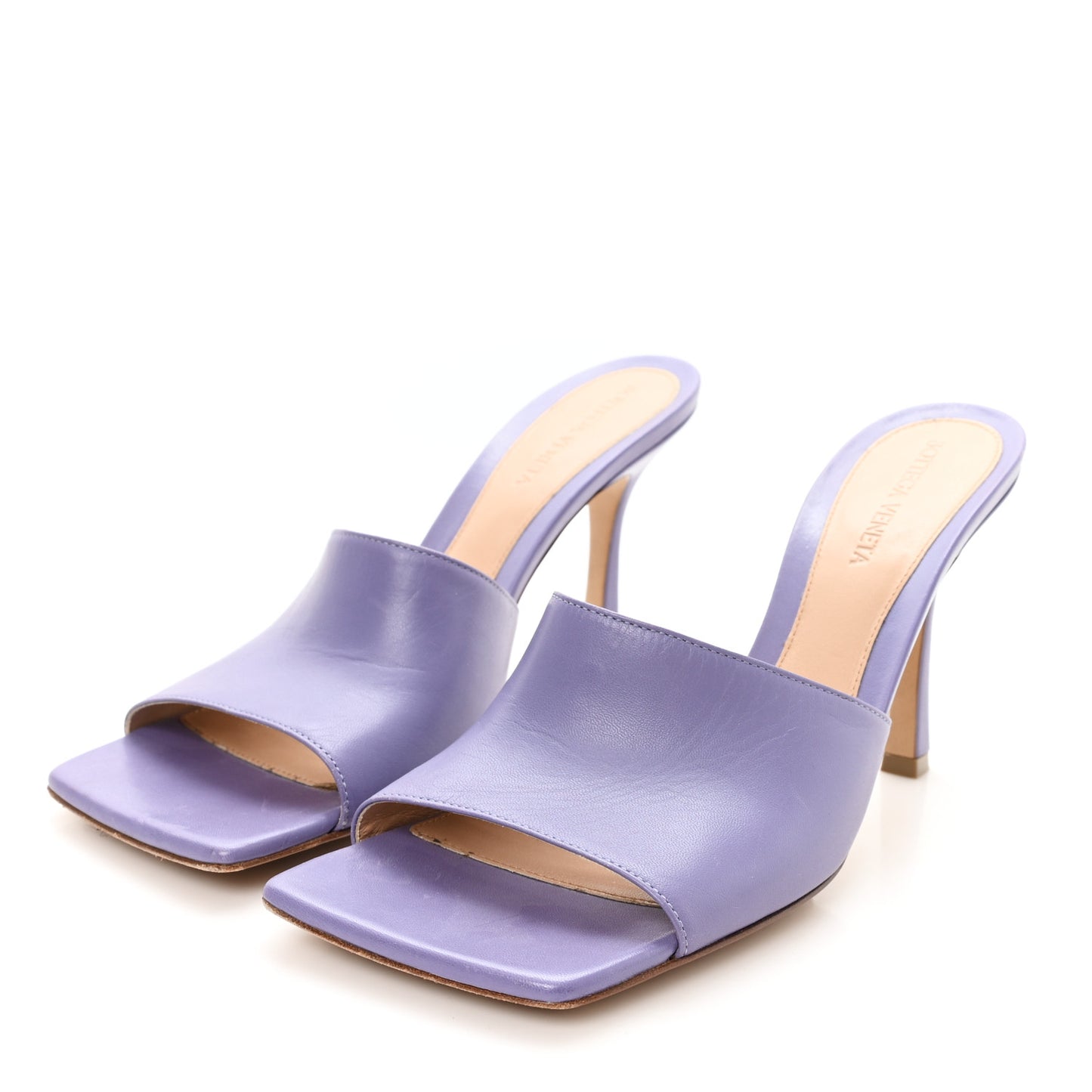 Lambskin Stretch Mule Sandals 39 Lavender