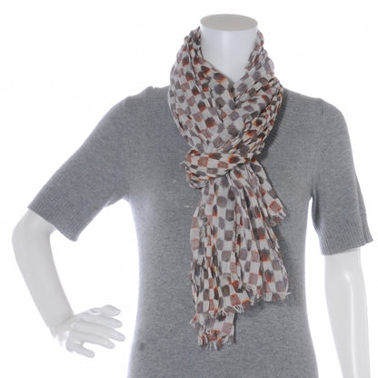 Louis Vuitton Cotton Painted Damier Etole Stole Scarf Marron 4 of 6