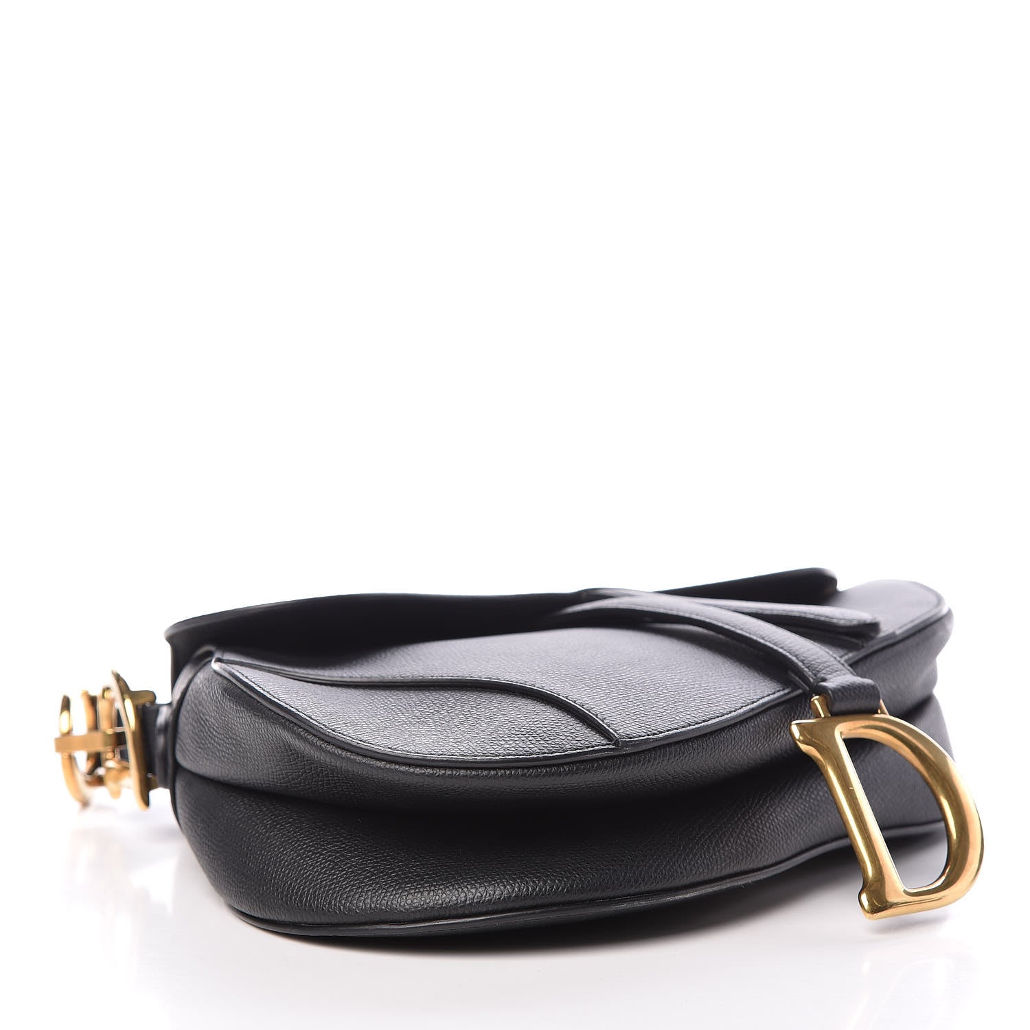 Christian Dior Grained Calfskin Saddle Bag Black 4 of 12