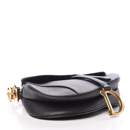 Christian Dior Grained Calfskin Saddle Bag Black 4 of 12