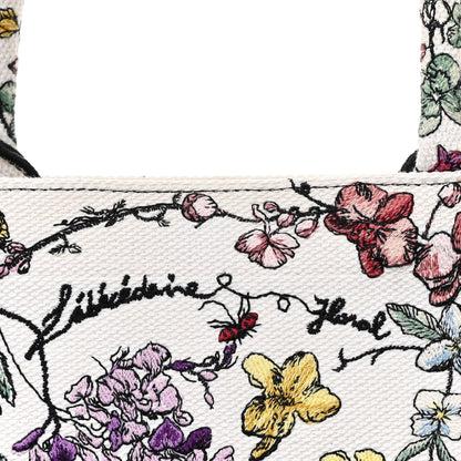 Christian Dior Canvas Embroidered Large Florilegio Book Tote White Multicolor 8 of 11