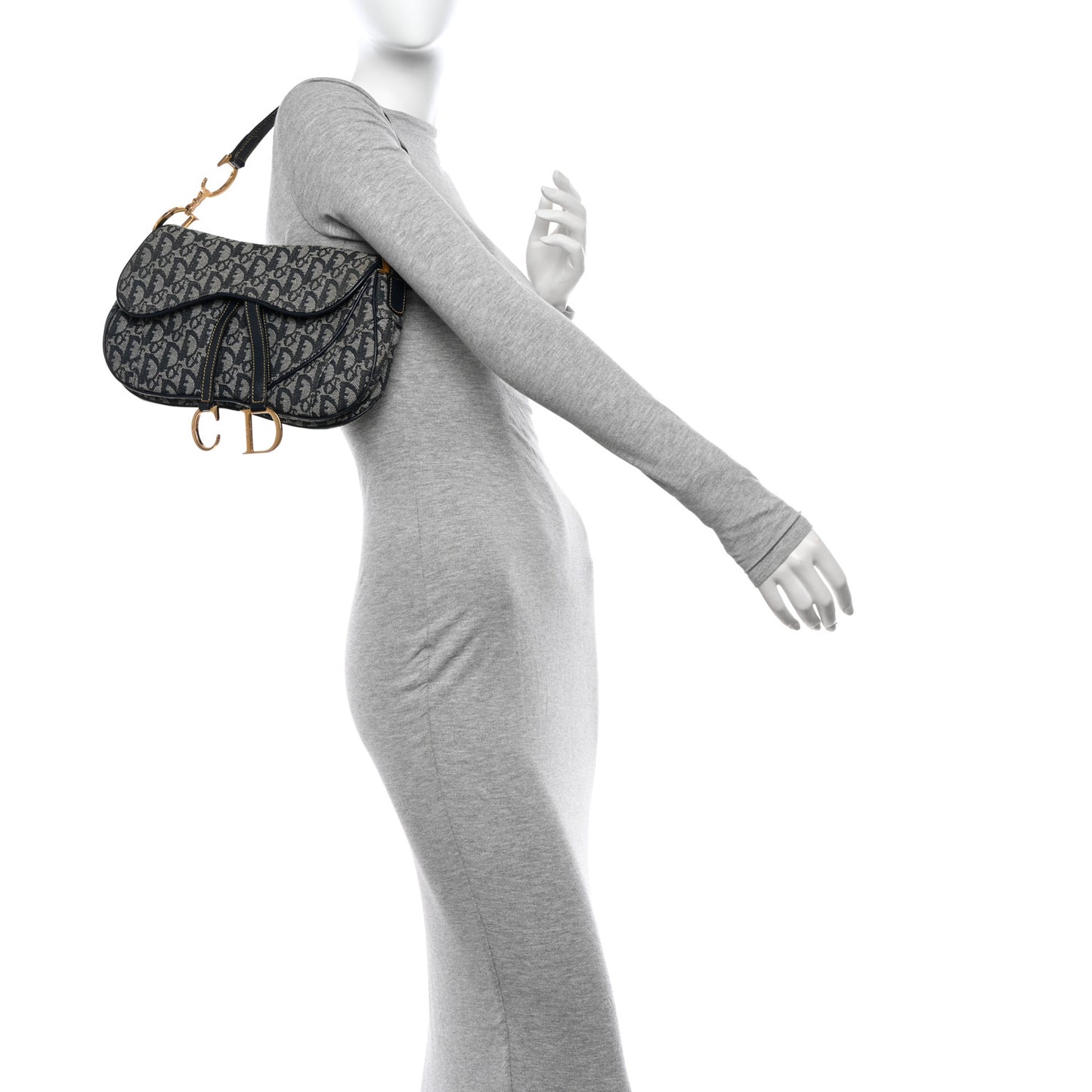 Monogram Double Saddle Bag Navy Blue