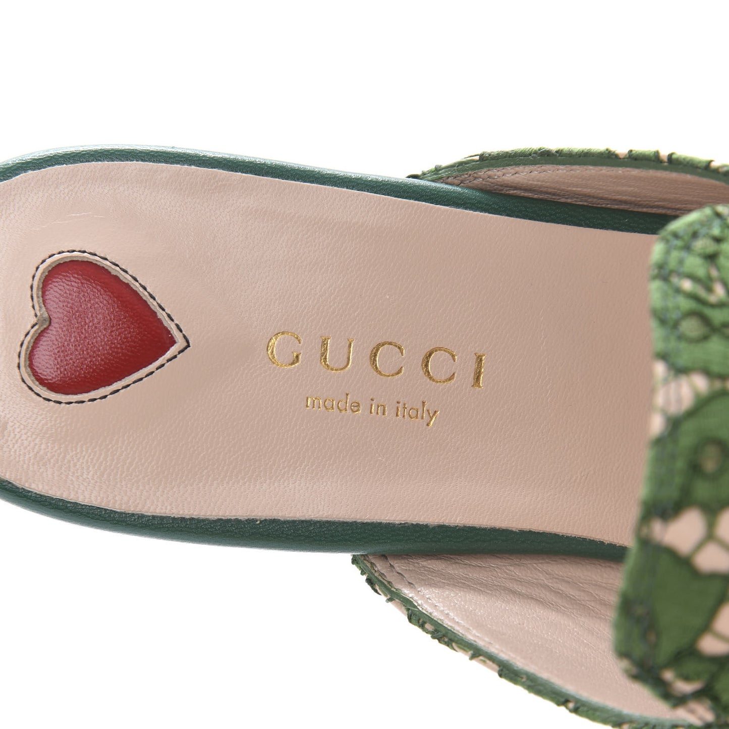 Lace Malaga Kid Womens Princetown Slippers 36.5 Green Grass Skin Rose