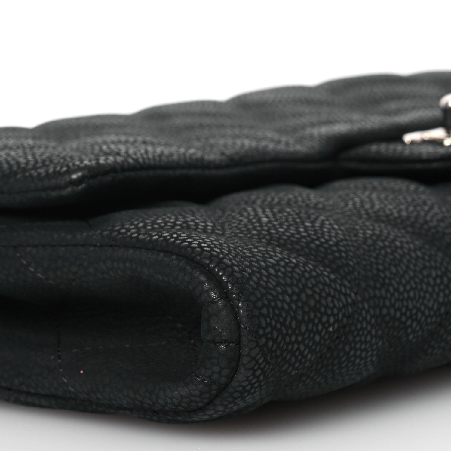 Chanel Iridescent Caviar Quilted Clutch With Chain Flap Black 10 of 11
