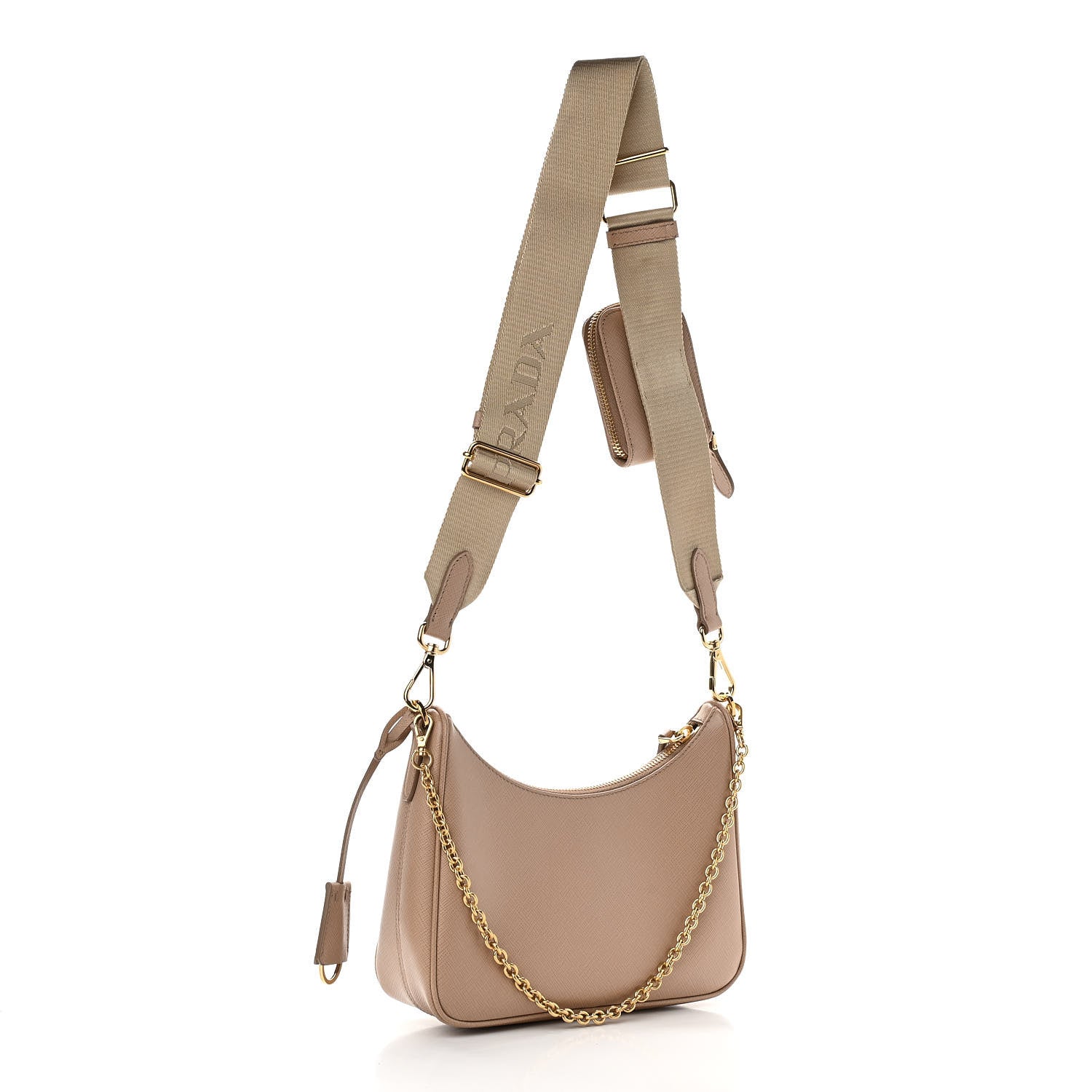 Prada Saffiano Re-Edition 2005 Shoulder Bag Cammeo Beige 3 of 10