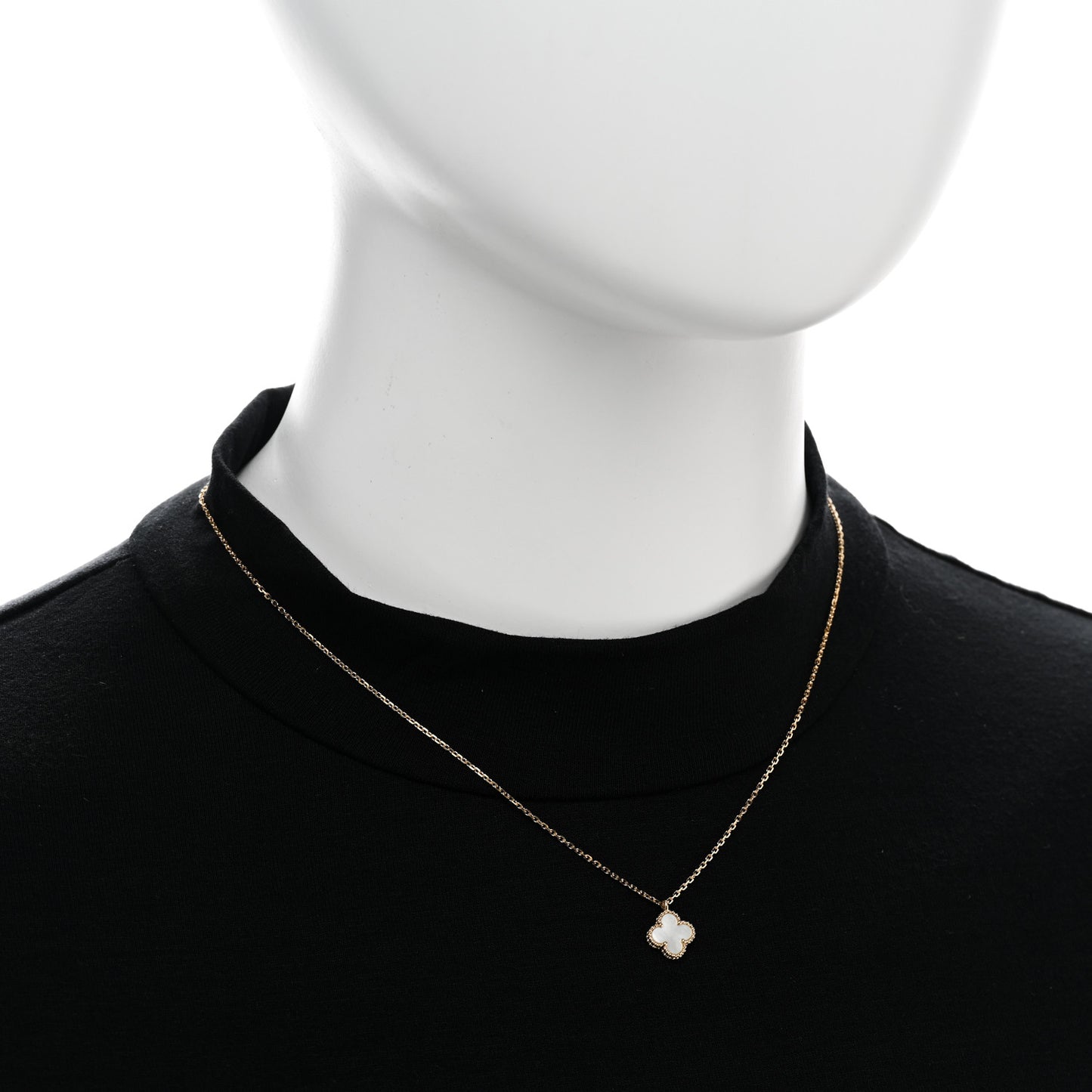18K Yellow Gold Mother of Pearl Sweet Alhambra Pendant Necklace