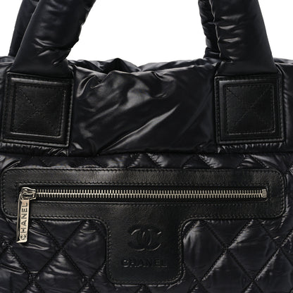 Chanel Nylon Quilted Small Coco Cocoon Tote Black 9 of 11