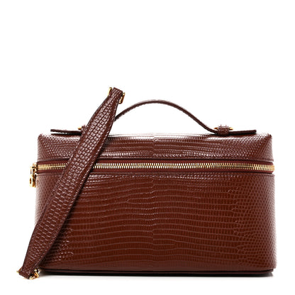 Loro Piana Lizard L19 Extra Pocket Pouch Smoked Caramel 1 of 9