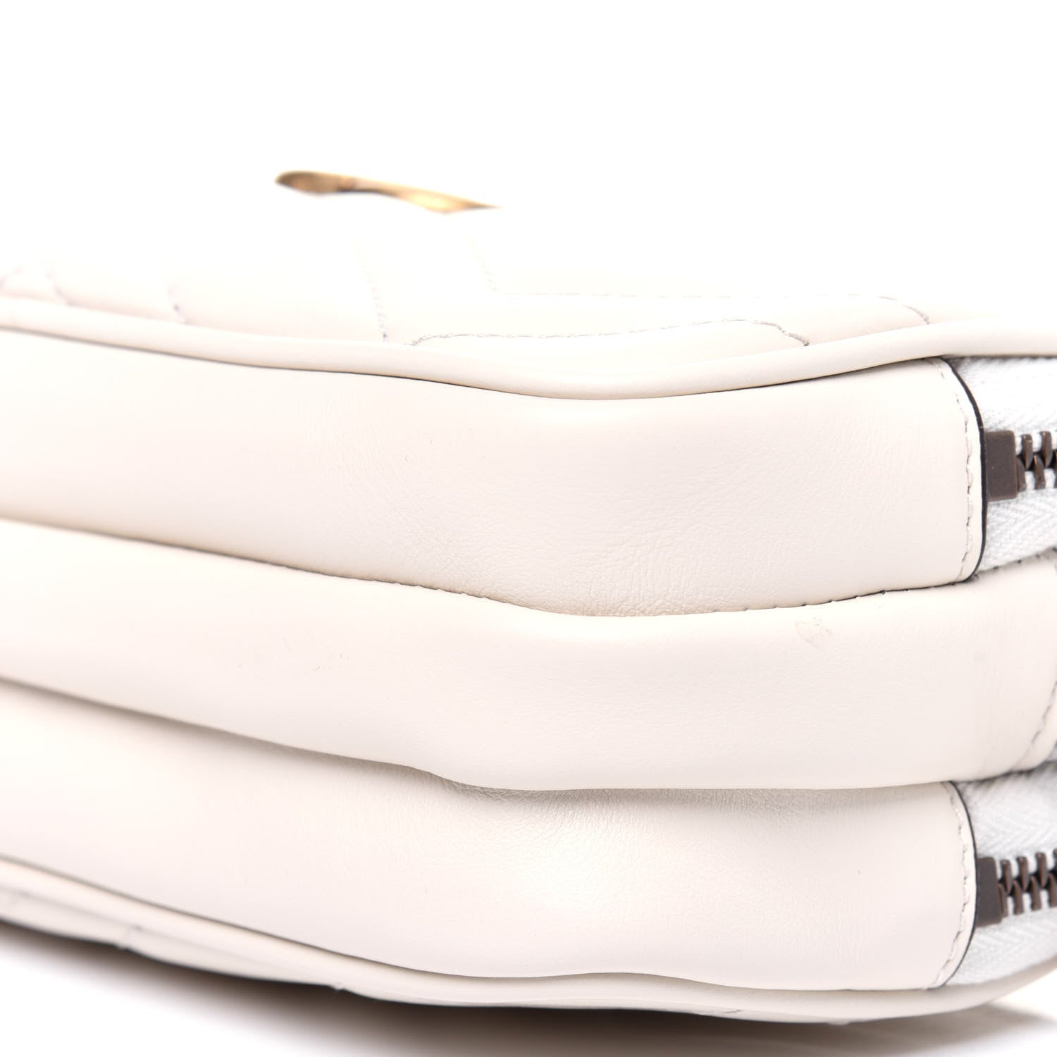 Gucci Calfskin Matelasse Mini GG Marmont Chain Crossbody Bag White 12 of 14