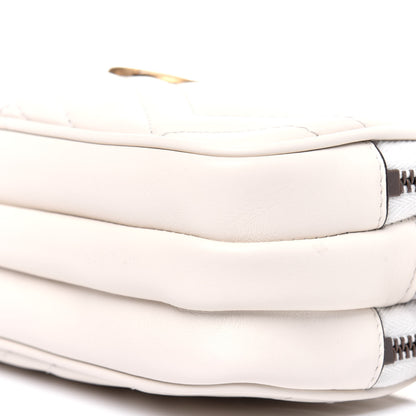 Gucci Calfskin Matelasse Mini GG Marmont Chain Crossbody Bag White 12 of 14