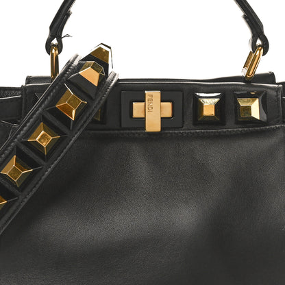Fendi Nappa Studded Mini Peekaboo Iconic Satchel Black 8 of 12