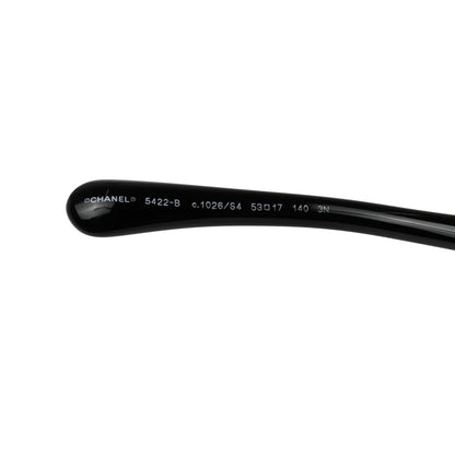 Chanel Acetate Strass Square Sunglasses 5422-B Black White 6 of 9