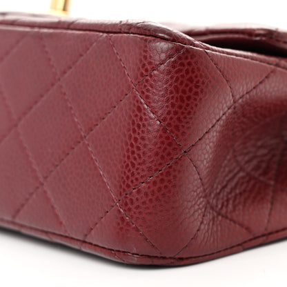 Chanel Caviar Quilted Mini Rectangular Flap Dark Red 10 of 10