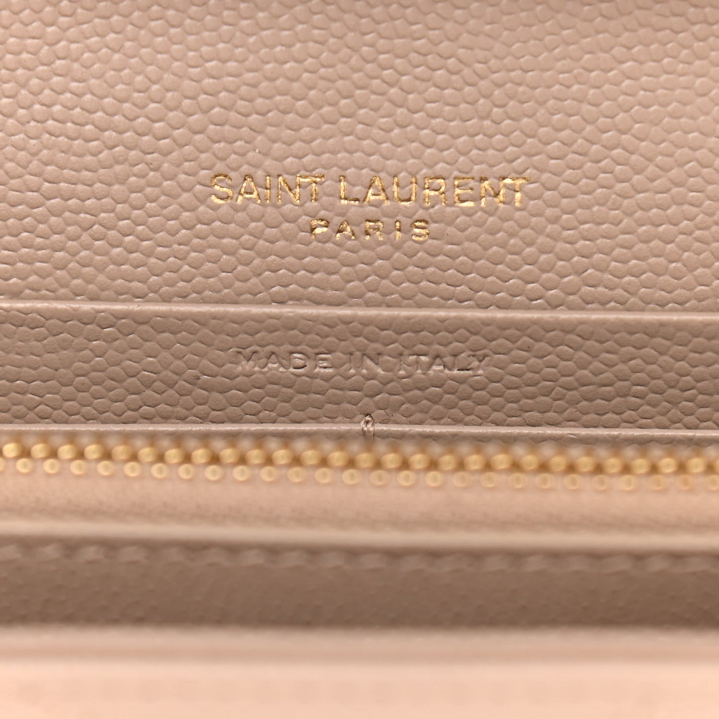 Grain De Poudre Matelasse Chevron Monogram Chain Wallet Dark Beige