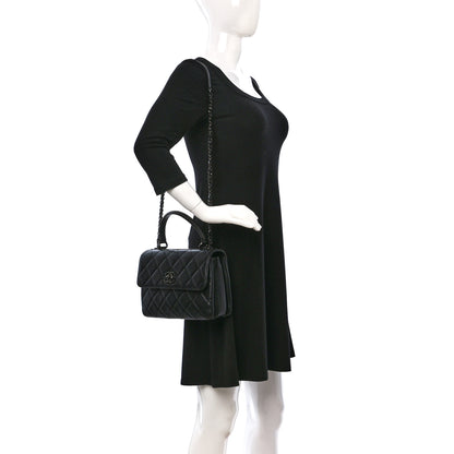 Chanel Lambskin Quilted Small Trendy CC Dual Handle Flap Bag So Black 2 of 13