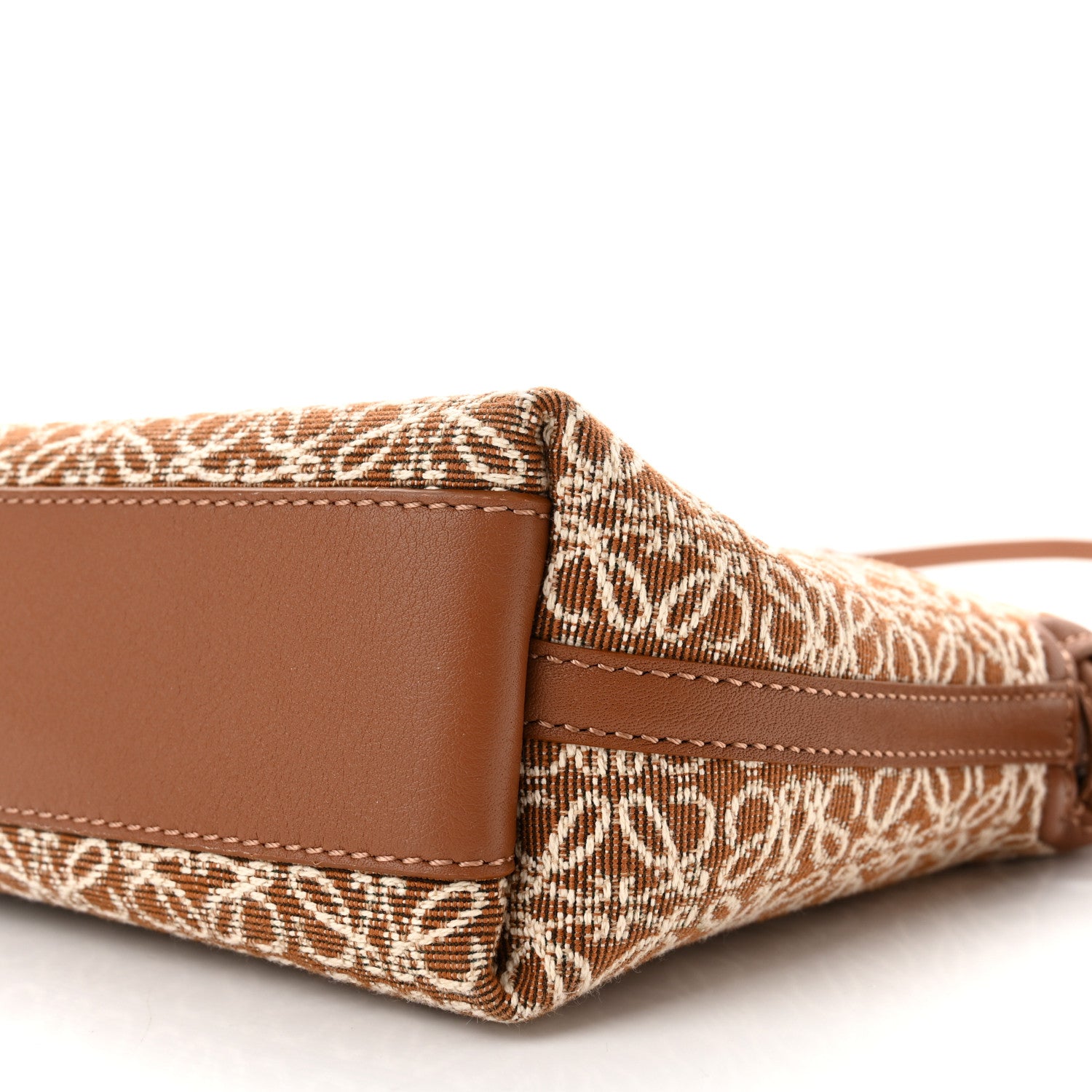 Loewe Jacquard Anagram Calfskin Mini Flamenco Knot Clutch Tan Pecan 5 of 9
