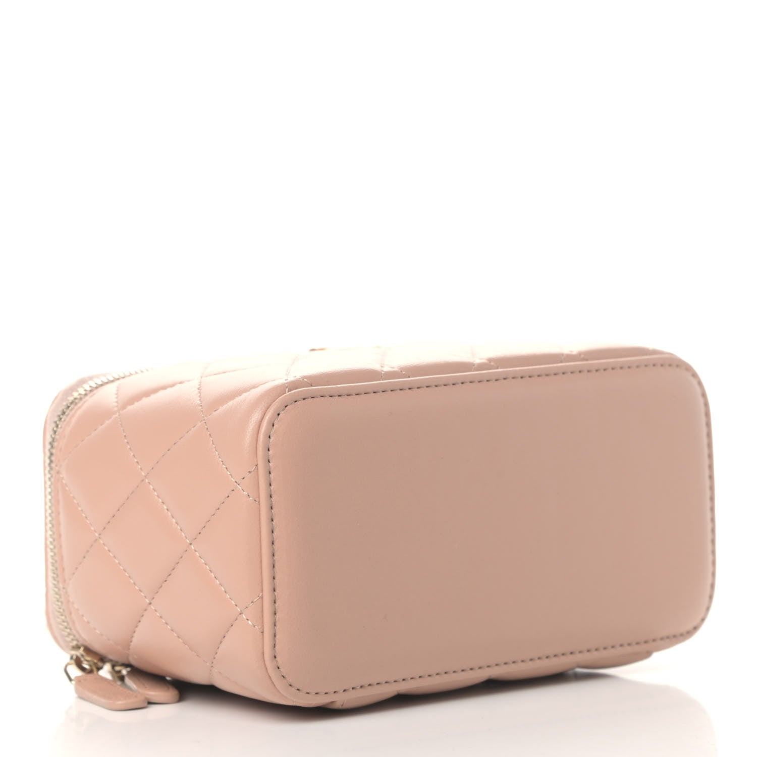 Chanel Lambskin Quilted Small Top Handle Vanity Case With Chain Beige 3 of 4