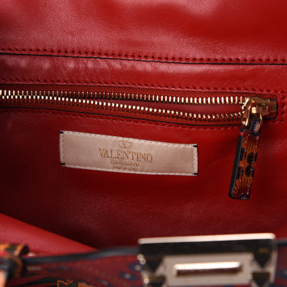 Valentino Garavani Vitello Enchanted Wonderland Small Rockstud Tote Rosso 6 of 9